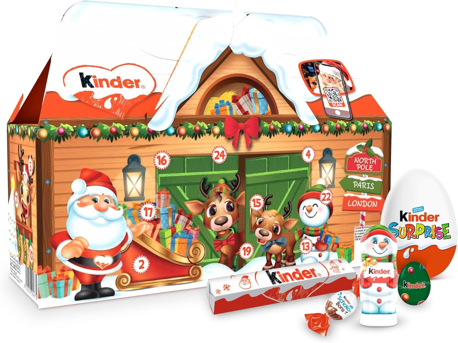 Kinder Chocolate House Christmas Advent Calendar 2025, Fine Milk Chocolate with a Milky Filling, Pack of 24 (234g) - Image 3
